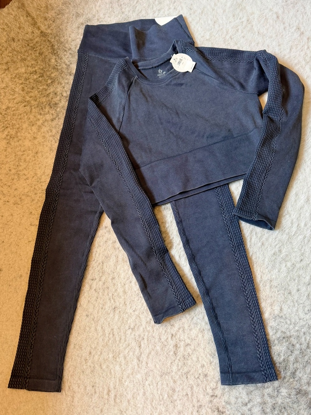 Offline by Aerie Set • Ribbed - Dark Charcoal